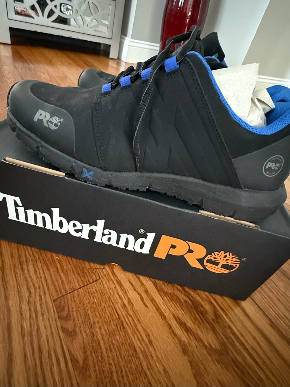 Timberland PRO Black Work Sneaker with Blue Accents